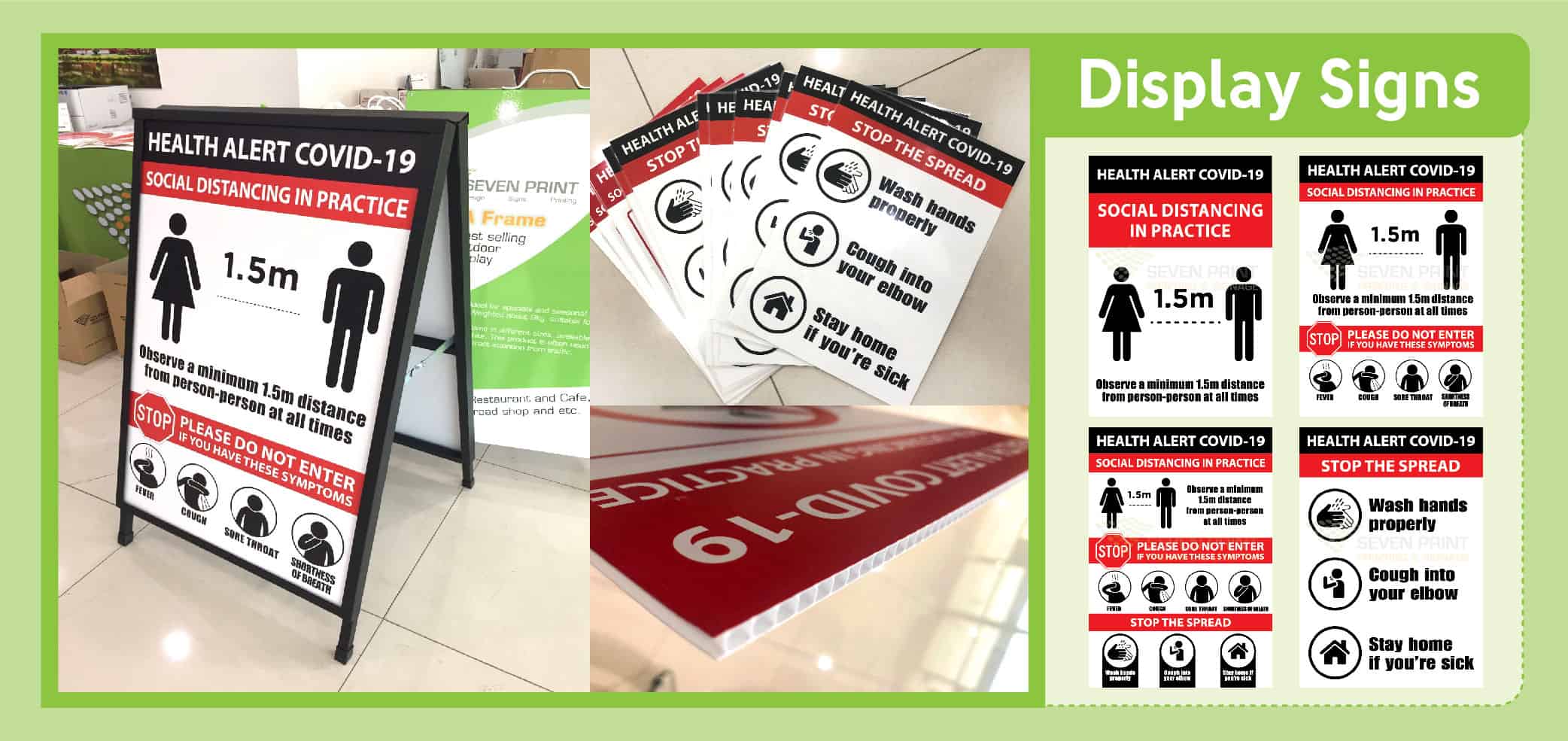 Display sign set up, likely for a business or exhibition.