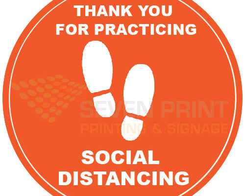 Thank you for practicing social distancing - floor sticker